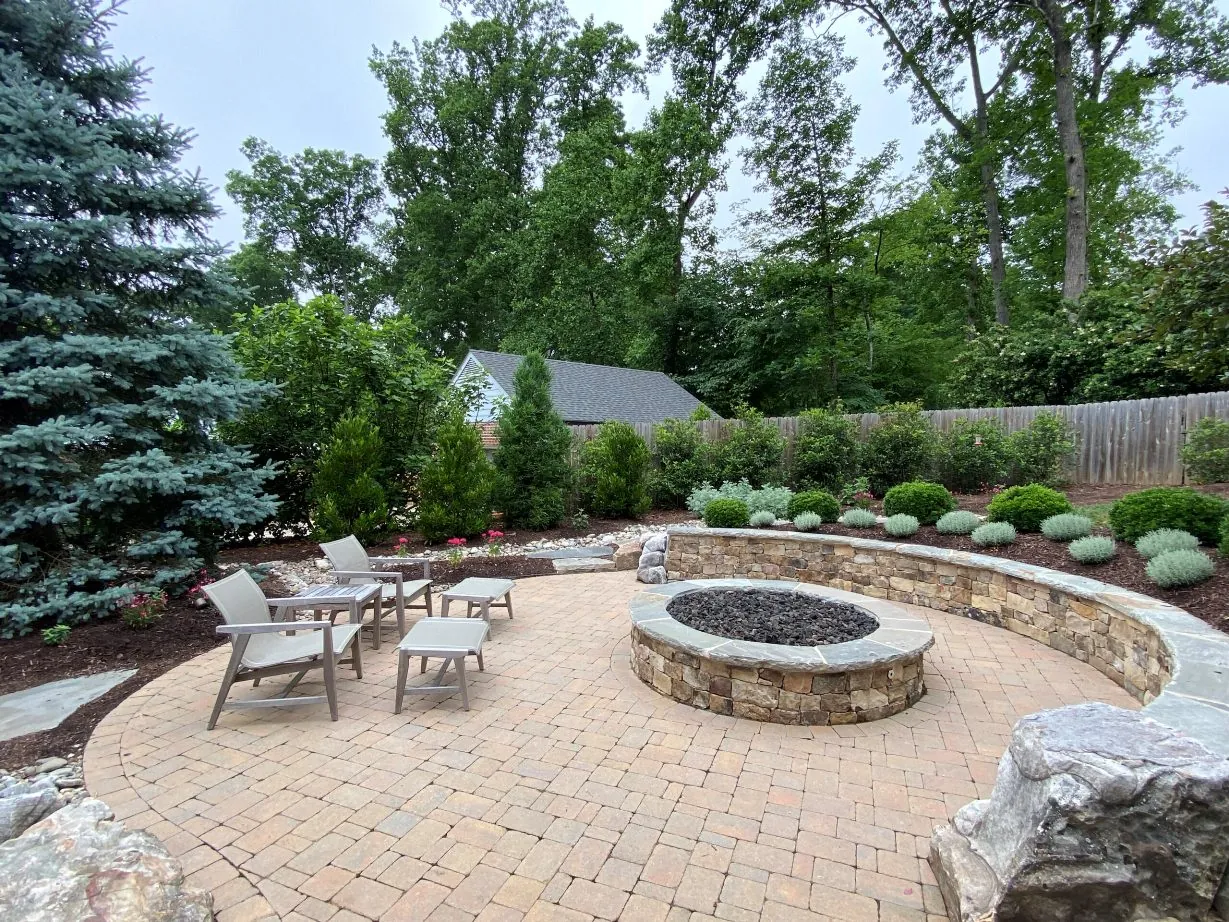 Paver Patio With Gas Fire Pit
